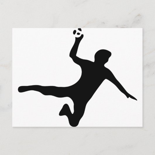 Carte Postale logo du joueur de handball noir (Devant)