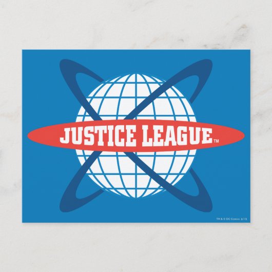 Carte Postale Logo du monde de la Justice League (Devant)