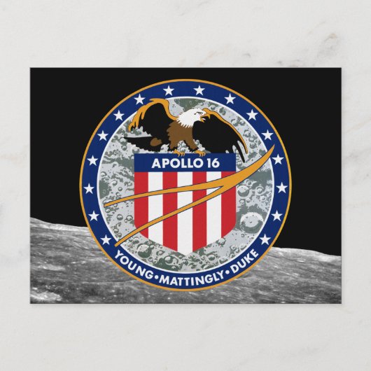 Carte Postale Logo du patch de mission Apollo 16 NASA (Devant)