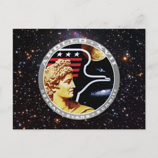 Carte Postale Logo du patch de mission Apollo 17 NASA (Devant)