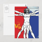 Carte Postale Logo du patch de mission de Skylab 2 Vitruvian Man (Devant / Derrière)