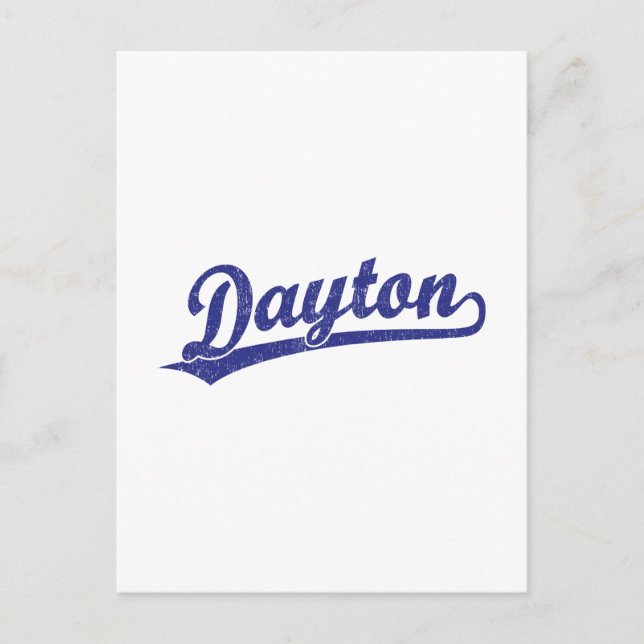 Carte Postale Logo du script Dayton en bleu (Devant)