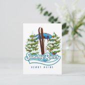 Carte Postale Logo du ski de Sunday River Newry Maine (Debout devant)