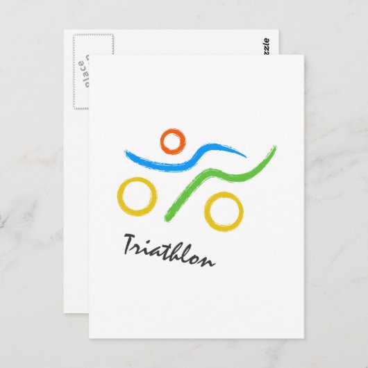 Carte Postale Logo du triathlon (Devant / Derrière)