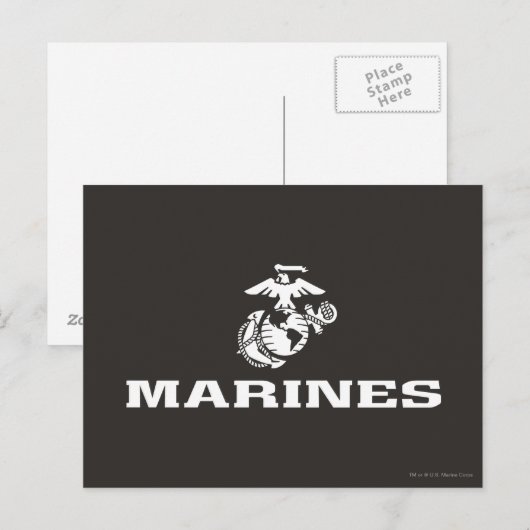 Carte Postale Logo d'usmc empilé - blanc (Devant / Derrière)