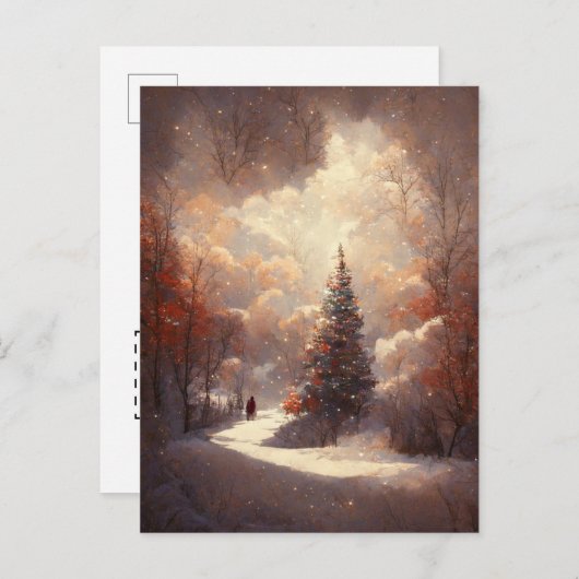 Carte postale Logo Entreprise Arbre de Noël (Devant / Derrière)