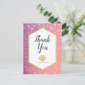 Carte Postale Logo entreprise Merci Paillettes Rose (Debout devant)