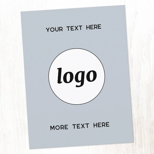 Carte Postale Logo Entreprise Promotionnel Bleu Poudre