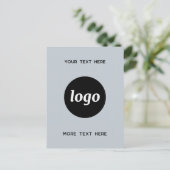 Carte Postale Logo Entreprise Promotionnel Poudre Bleu (Debout devant)