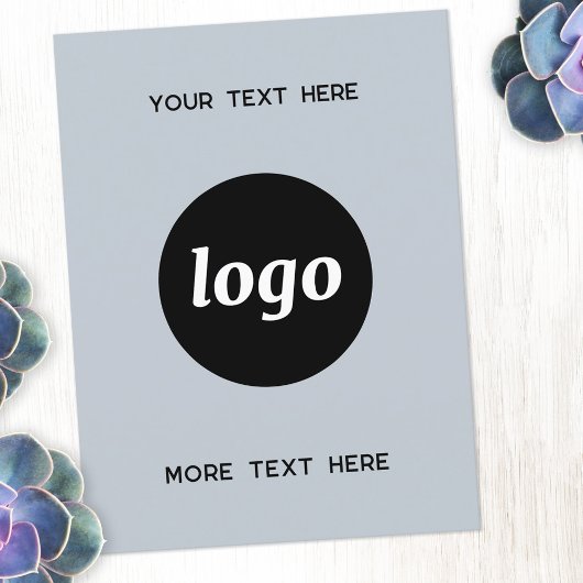 Carte Postale Logo Entreprise Promotionnel Poudre Bleu