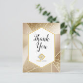 Carte Postale Logo entreprise remerciements paillettes or géomét (Debout devant)