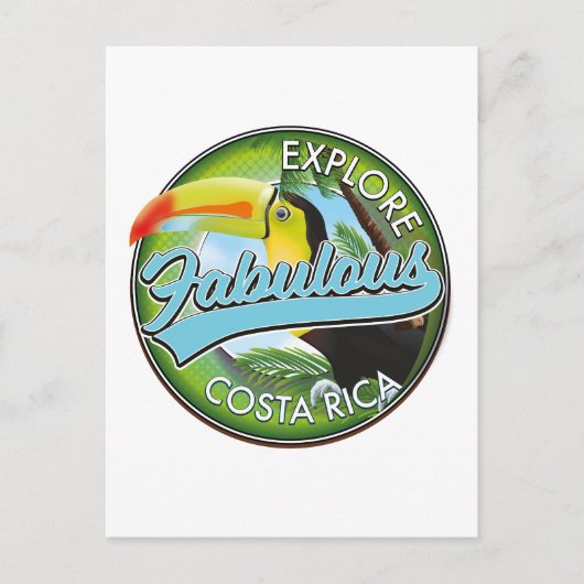 Carte Postale Logo Explorez Costa Rica fabuleuse (Devant)