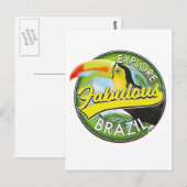 Carte Postale Logo Explorez le Brésil Fabuleux (Devant / Derrière)