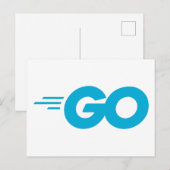 Carte Postale Logo Golang (Go Programming Language) (Devant / Derrière)