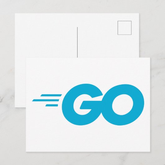 Carte Postale Logo Golang (Go Programming Language) (Devant / Derrière)