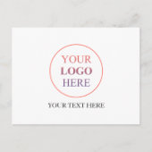 Carte Postale Logo Horizontal Personnalisé – Aucune Commande Min (Devant)
