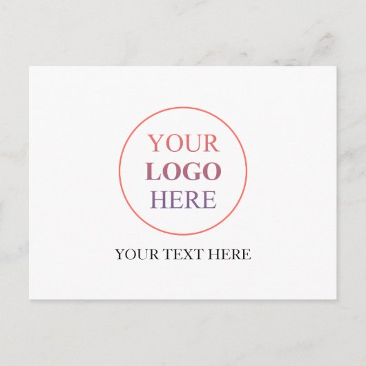 Carte Postale Logo horizontal personnalisé - Pas de commande min (Devant)