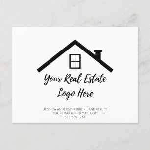 Carte Postale Logo immobilier Informations de contact promotionn