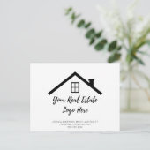 Carte Postale Logo immobilier Informations de contact promotionn (Debout devant)