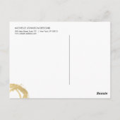 Carte Postale Logo Luxe Faux Gold Peint Cercle Designer (Dos)