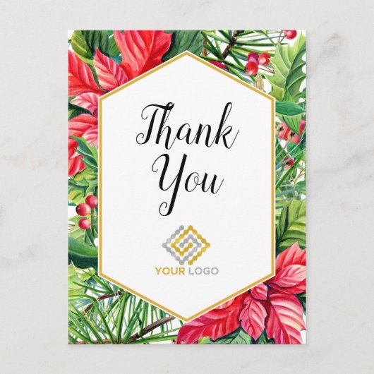 Carte Postale Logo Merci Noël Entreprise (Devant)