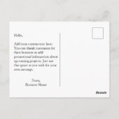 Carte Postale Logo Moderne Élégant Professionnel (Dos)