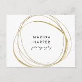 Carte Postale Logo moderne Faux Gold 5-Photo Collage (Devant)