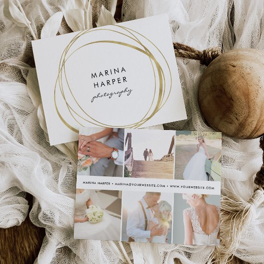 Carte Postale Logo moderne Faux Gold 6 photos