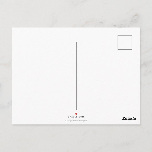 Carte Postale Logo Moderne Grey Initiales & Nom (Dos)