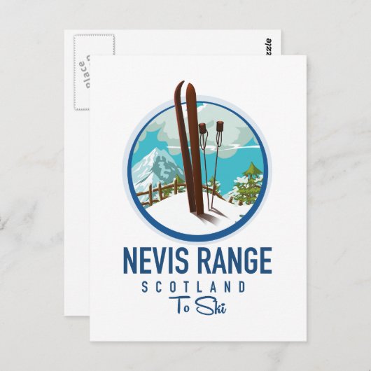 Carte Postale logo Nevis Range scotland Ski (Devant / Derrière)