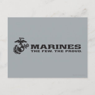 Carte Postale Logo noir empilé USMC "The Rew, The Fiers"