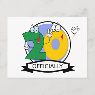 Carte Postale Logo Officiel d'anniversaire 20 ans