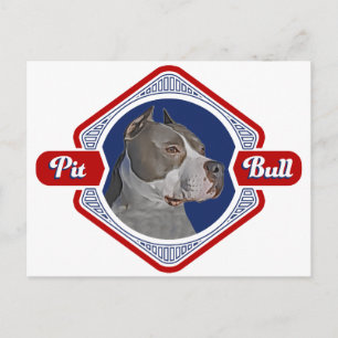 Carte Postale Logo Patriotic Pit Bull Dog
