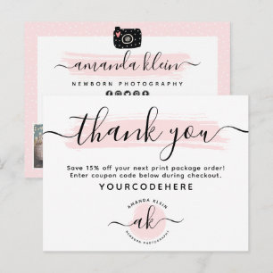 Carte Postale Logo photo minimaliste Merci Cute 4-Photo