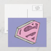 Carte Postale Logo Pink Croquetée Supergirl (Devant / Derrière)