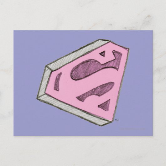 Carte Postale Logo Pink Croquetée Supergirl (Devant)