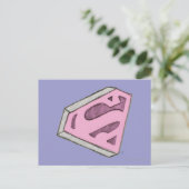 Carte Postale Logo Pink Croquetée Supergirl (Debout devant)