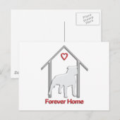 Carte Postale Logo Pitbull blanc pour toujours (Devant / Derrière)
