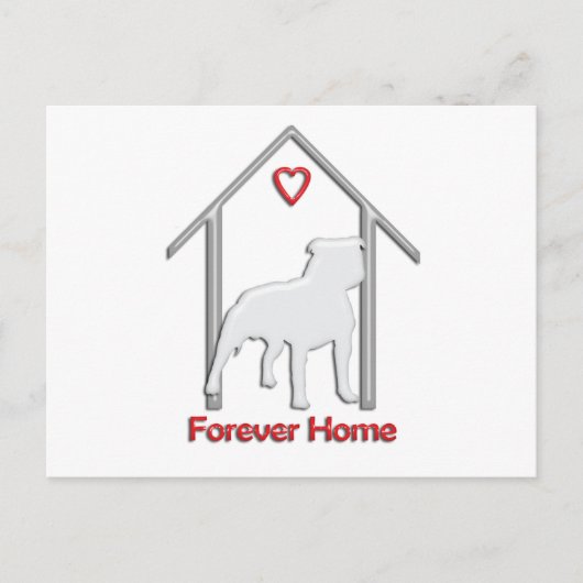 Carte Postale Logo Pitbull blanc pour toujours (Devant)