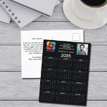 Carte Postale Logo professionnel personnalisé Black 2026 Calendr<br><div class="desc">Cette carte postale en noir et blanc est faite sur mesure avec le nom de votre entreprise professionnelle et les coordonnées de votre bureau. Ces cartes postales de calendrier vertical chic présentent votre logo d'un côté du haut et une photo professionnelle personnalisée de l'autre. Élément de marketing contemporain pour une...</div>