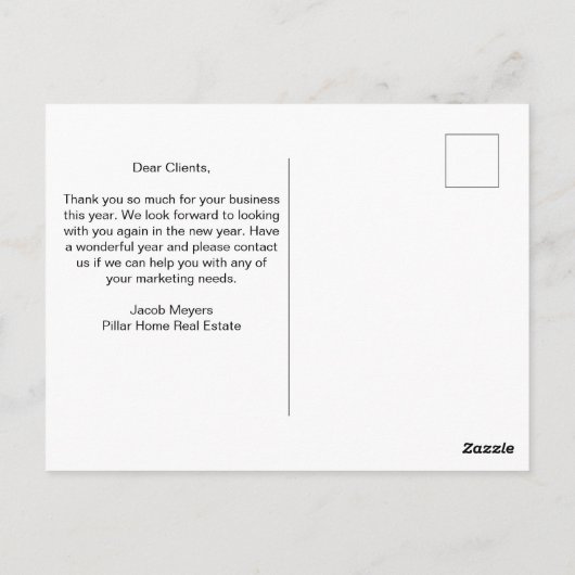 Carte Postale Logo professionnel personnalisé Black 2026 Calendr (Dos)