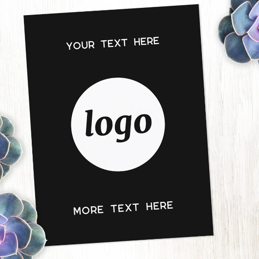 Carte Postale Logo promotionnel Business Black