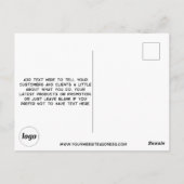 Carte Postale Logo promotionnel Business Black (Dos)