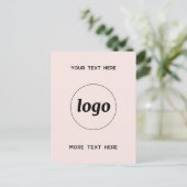 Carte Postale Logo promotionnel Business Blush Pink (Debout devant)