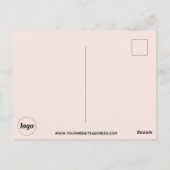 Carte Postale Logo promotionnel Business Blush Pink (Dos)