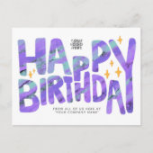 Carte Postale Logo Purple Fun Crayon manuscrit Étoiles Anniversa (Devant)