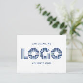 Carte Postale Logo rectangulaire moderne bleu marine (Debout devant)