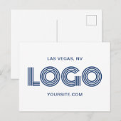 Carte Postale Logo rectangulaire moderne bleu marine (Devant / Derrière)