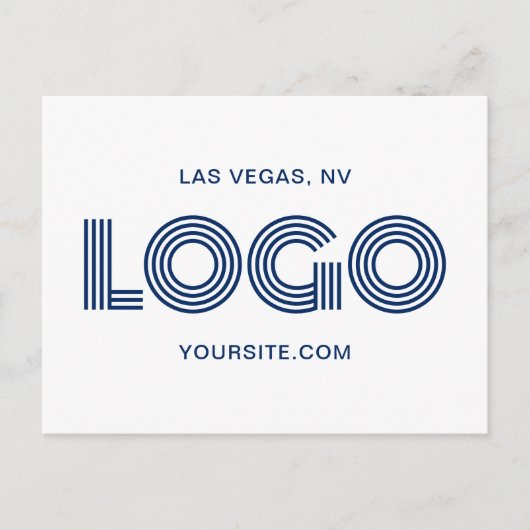 Carte Postale Logo rectangulaire moderne bleu marine (Devant)