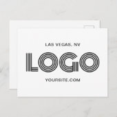 Carte Postale Logo rectangulaire moderne noir (Devant / Derrière)